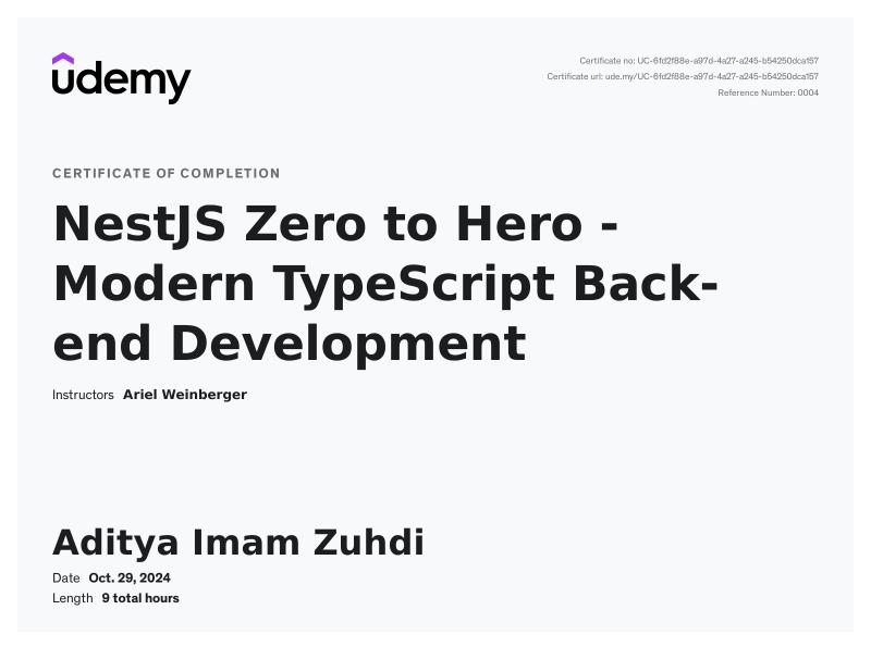 NestJS Zero to Hero - Modern TypeScript Back-end Development